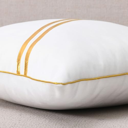 Miniatura 10 de WACOMECO Fundas de almohada decorativas  Fundas de cojín doradas de terciopelo suave para sofá, dormitorio, sala de estar, automóvil, 18 x 18