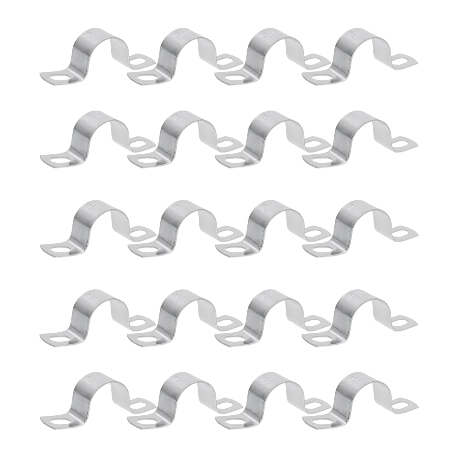 0.92 Inch Rigid Pipe Strap 20Pcs, Two Hole Fixing U Bracket, 304 Stainless Steel Strap Clamp for for Conduit, Hose, Tube, Pumbing System, Strut Channel