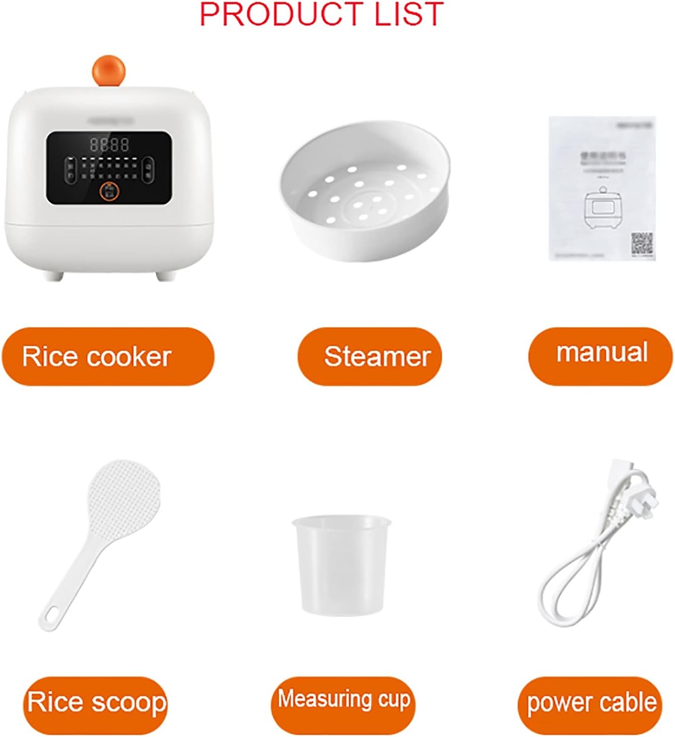 Rice Cooker (1.5L) Multi-function Household Dormitory Mini Rice Cooker, 24 Hours Appointment, for 1-2 People 220-240V US/EU