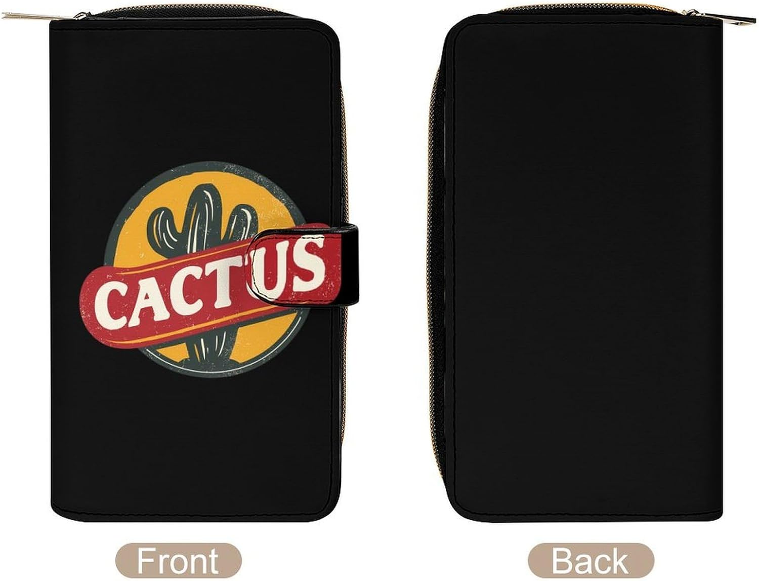 Vintage Cactus Logo Womens Wallet for Men Slim Purse Clutch Handbag with Card Holder