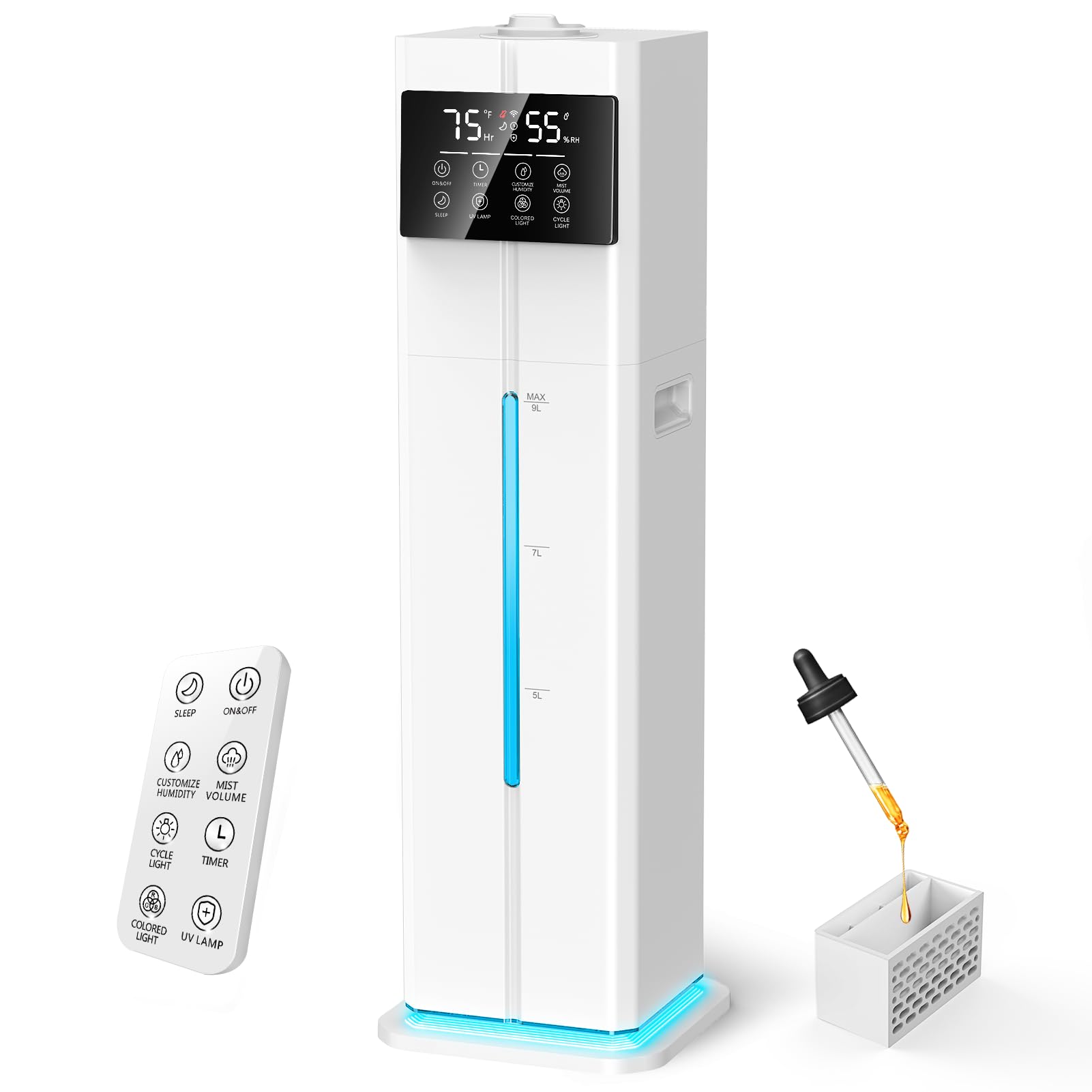 Cool Mist Humidifiers for Bedroom, Ultrasonic 2.4Gal 9L Quiet Top...