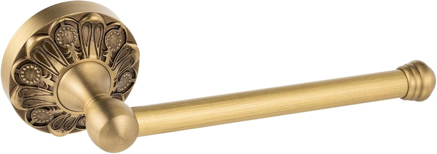 Antique Brass Toilet Paper Holder, Bathroom Tissue Roll Holder Wall Mount, Vintage Gold Decorative Bathroom Accessories, Petal-Relief Series