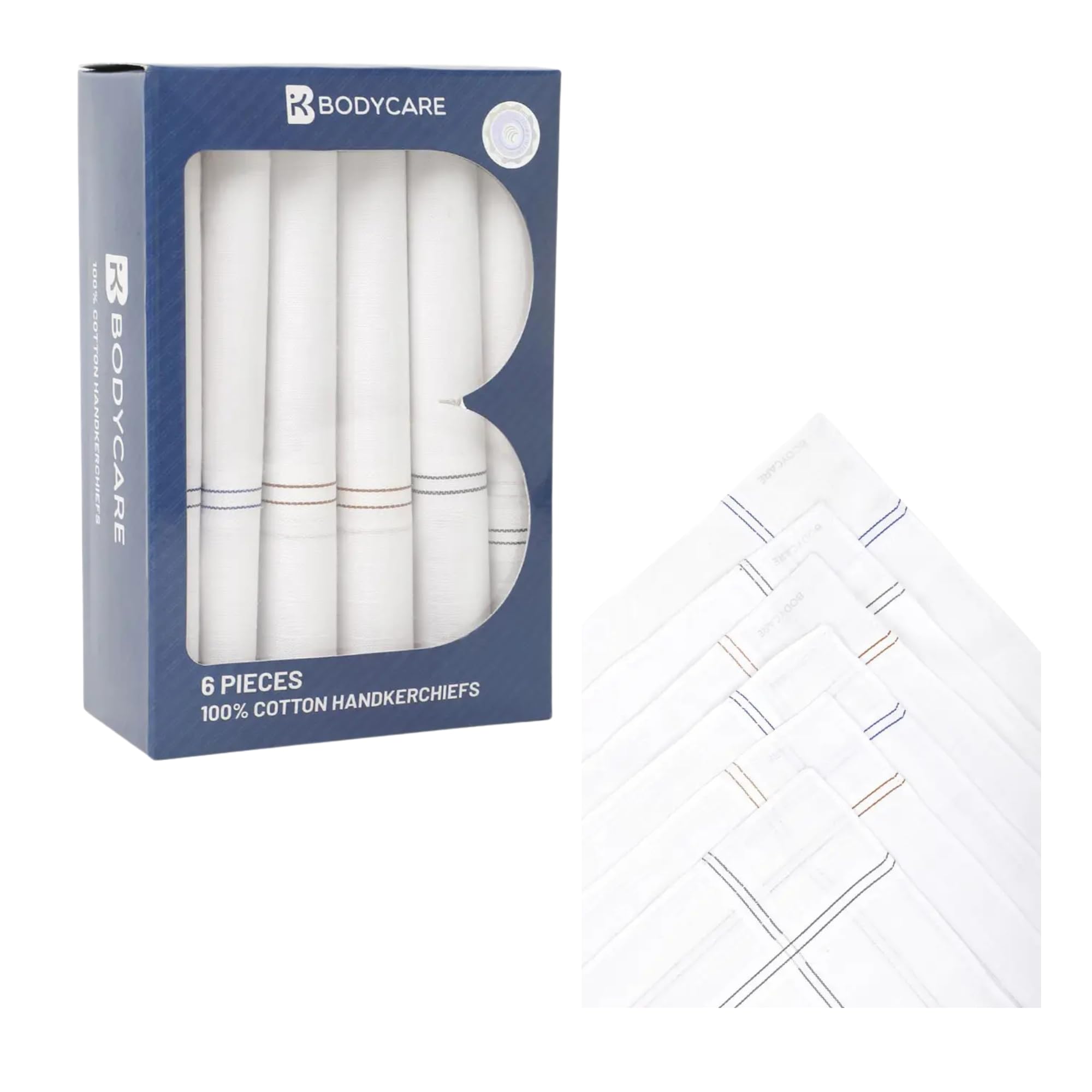 Handkerchief for Men's with Premium 100% Pure Soft Cotton | Rumal For Boy's | Hanky For Men (Pack Of 6) Free Size