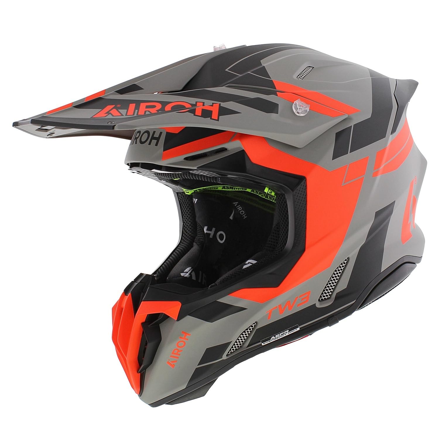 Airoh Twist 3 Dynasty Motocross Helmet Grau-Orange, Größe S