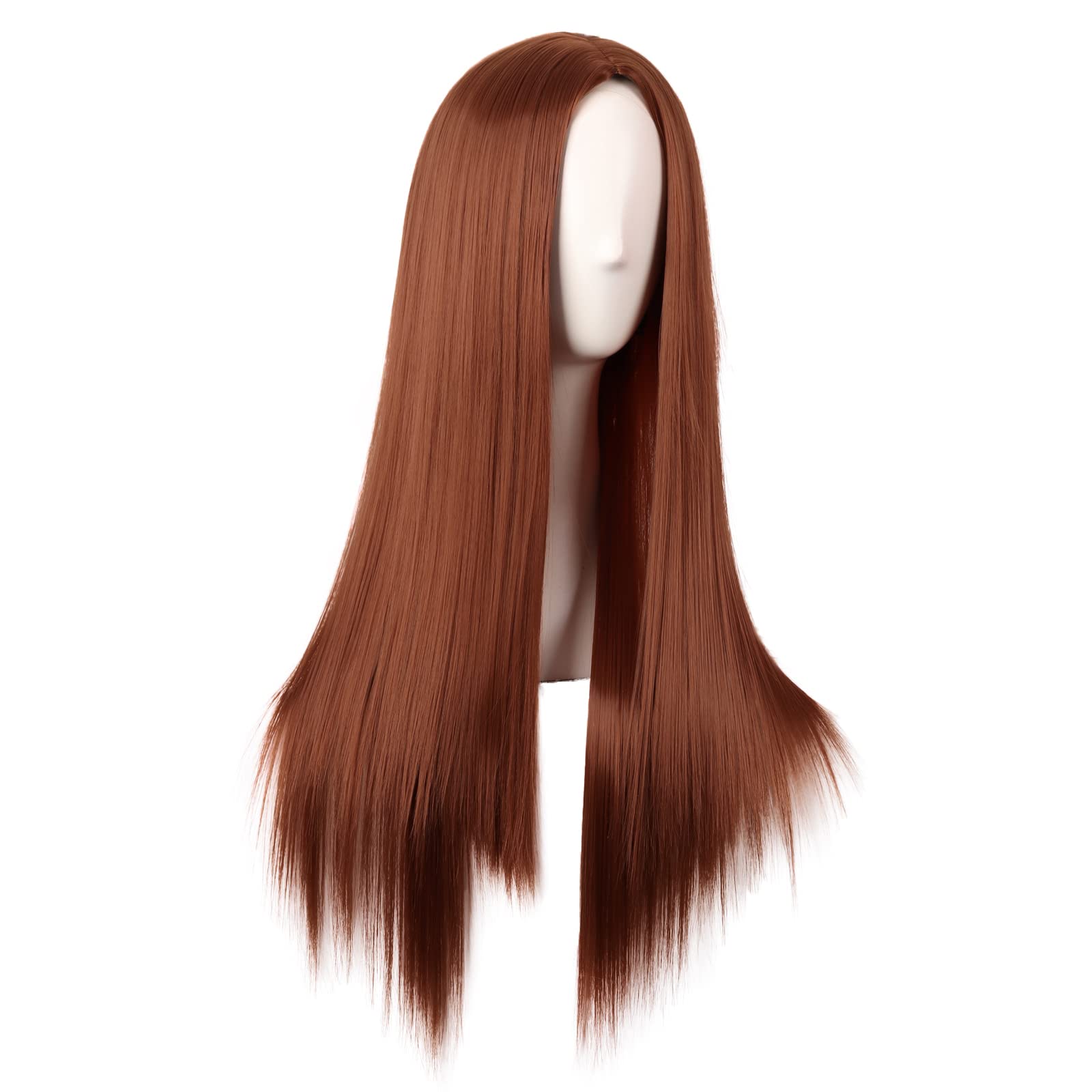 MapofBeauty 28 Inch/70 cm Women Special Natural Long Straight Synthetic Wig (): Ginger Orange