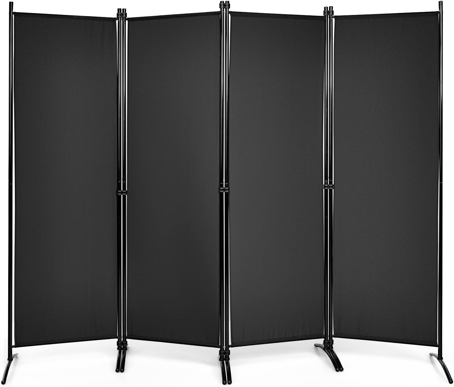 Giantex 4 Panel Room Divider, 5.6Ft Folding Screen, Home Office Freestanding Tall Partition, Lightweight Wall Divider for Dressing, Bedroom, Privacy Screen Room Dividers, Black