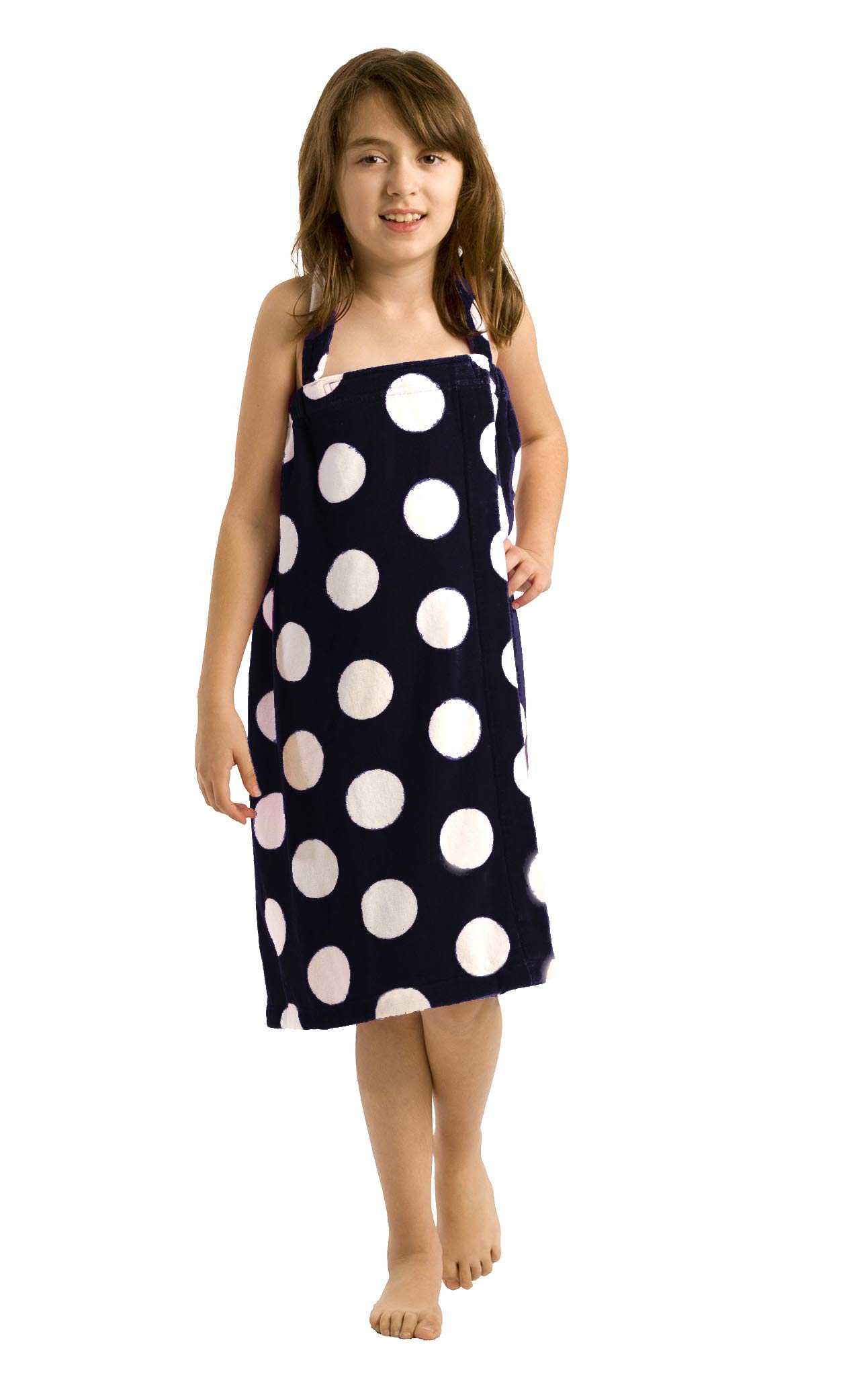 BY LORA Cotton Girls Body Spa Wrap for Shower, Beach, Black, White, Small