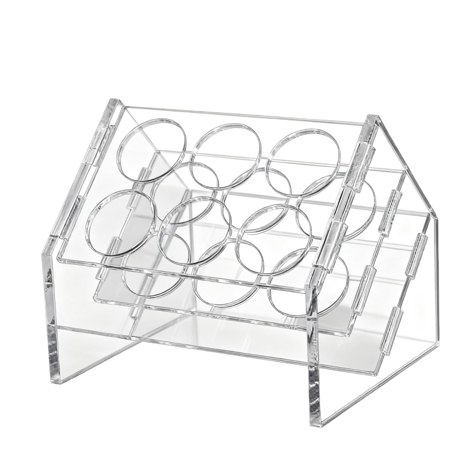 CVdrtyED Classroom Test Tube Rack Acrylic Tilted Test Tube Rack Holder Laboratory Storage Scientific Experiments(12x10.5x10.5cm)