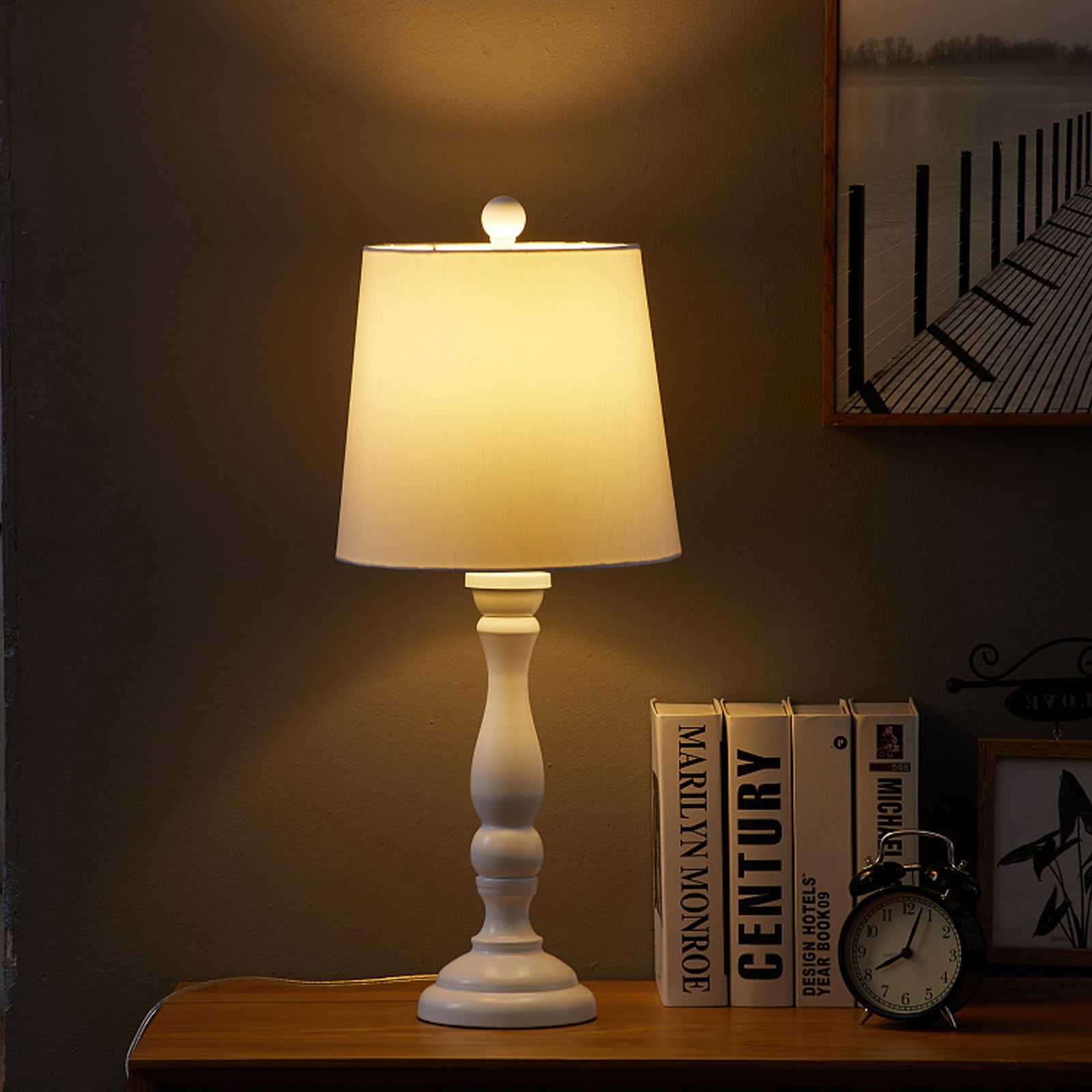 Curqia Set di 6 piccoli paralumi a clip in lino bianco per lampadari