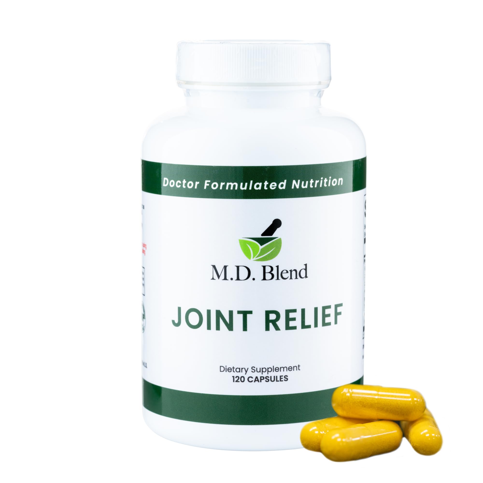 M.D. Joint - Expert Formulated Supplement - Knees, HIPS, Ankles Movement & Mobility - Daily Wellness Blend - Collagen, Hydrolyzed, Glucosamine, BioPerine, Turmeric - 120 Capsules (Pack of 1)