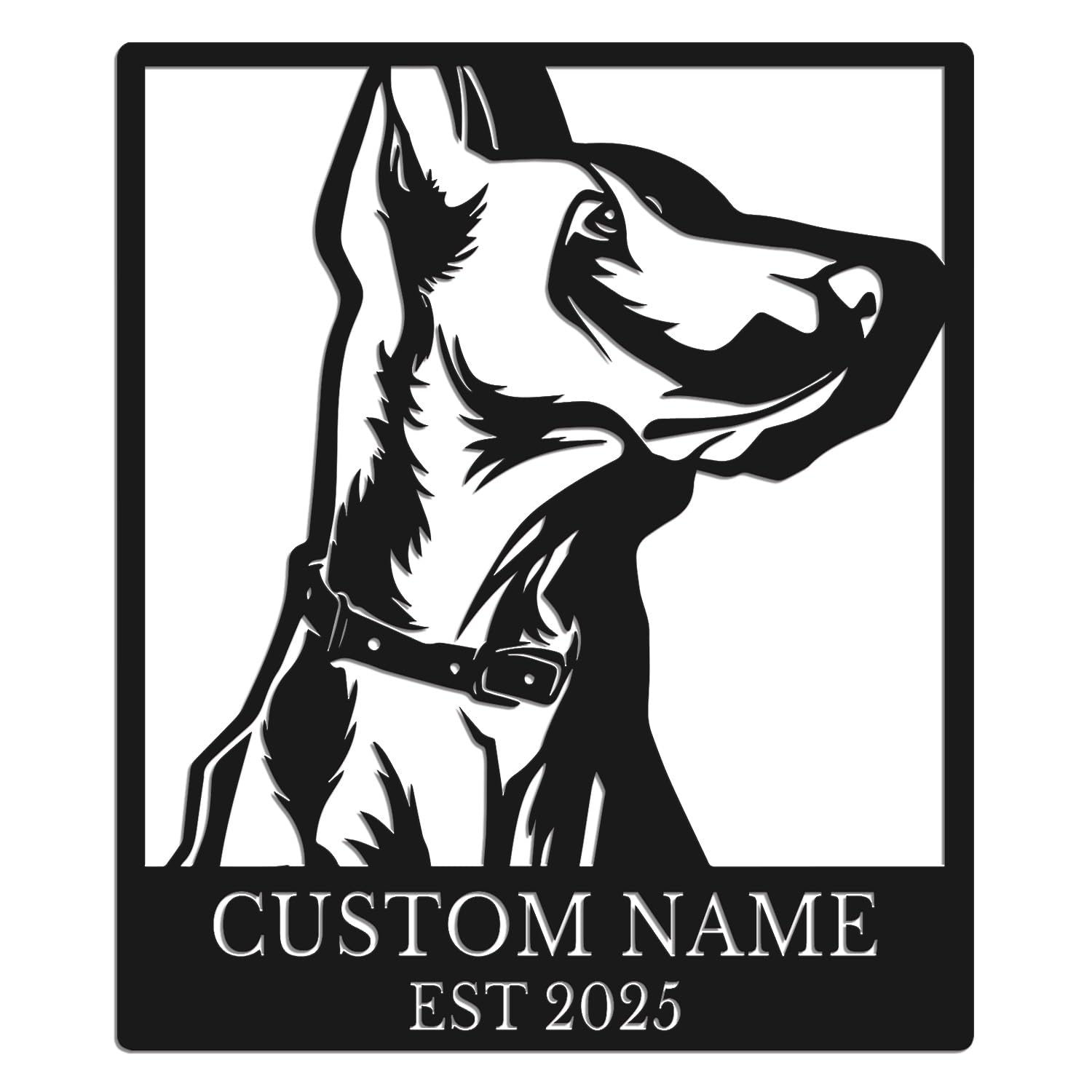 Houdoum Style-1 Personalized Custom Dog Metal Wall Decor Art, Dog Name Sign, Personalized Dog Metal Decor Art, Dog Lover Gift (Style-1)