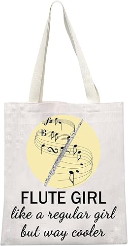 GJTIM Flauta de regalo para amantes de la flauta, banda de marcha, bolsa de maquillaje, bolsa de viaje con cremallera para flautistas, Bolso Flute