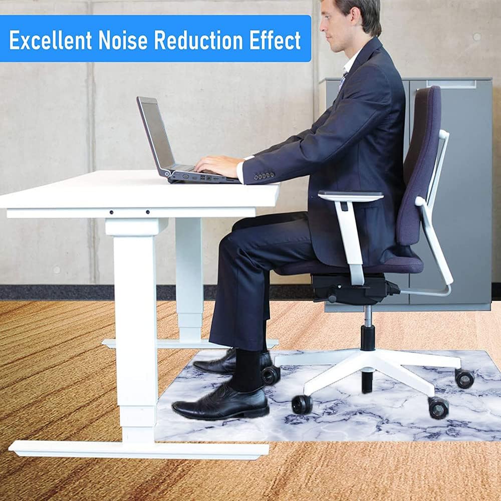 Marble Office Desk Chair Mat, Protects Hardwood Floor Under Desks, Mats for Office, Home and Gaming Floors, 30" x 48" : Office Products