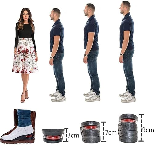 Miniatura 4 de Plantillas de aumento de altura para hombres, inserciones de altura de zapatos para hacerte más alto, suelas de elevación invisibles multicapa para