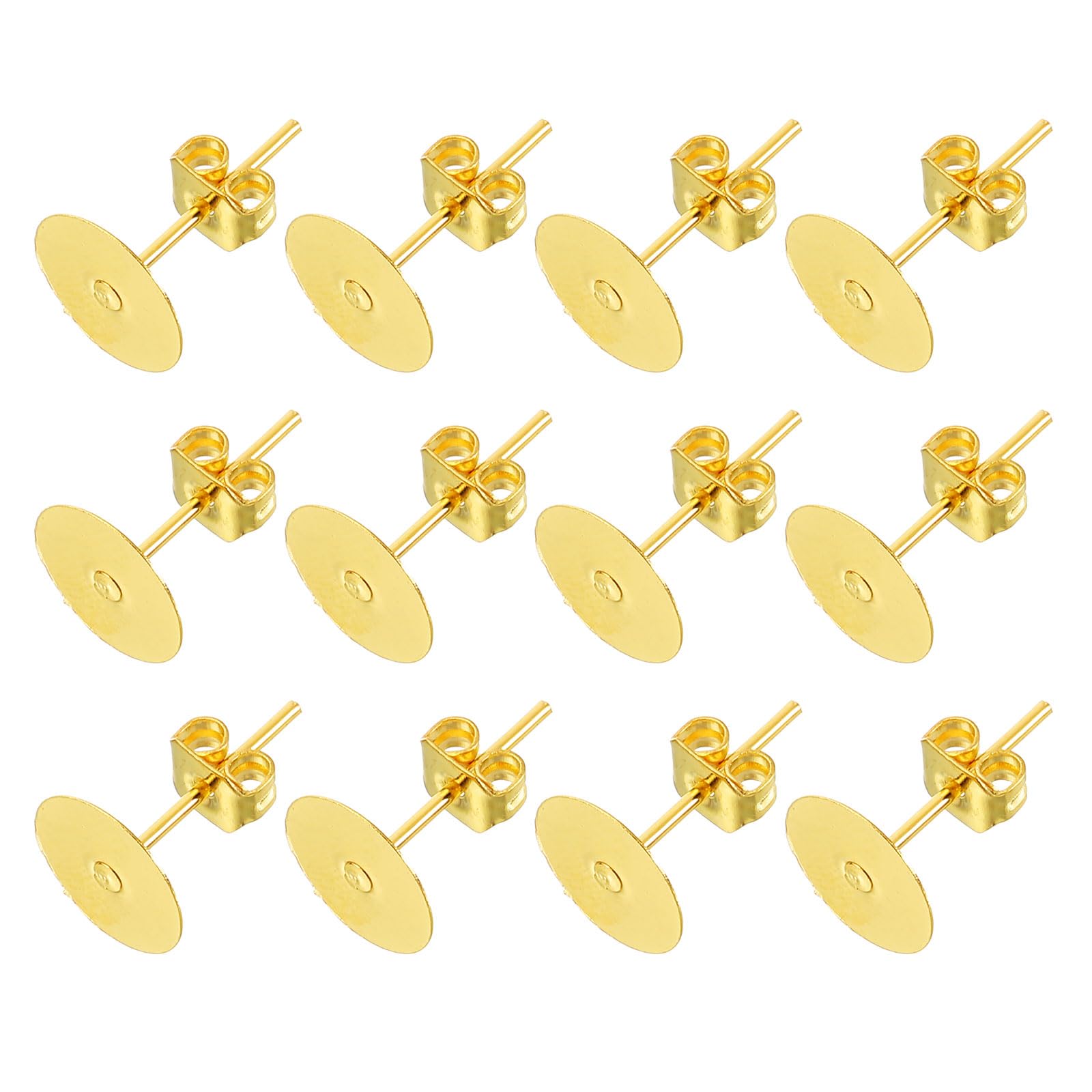 Postes para aretes con base plana de 8mm para pegar y diseñar bisutería