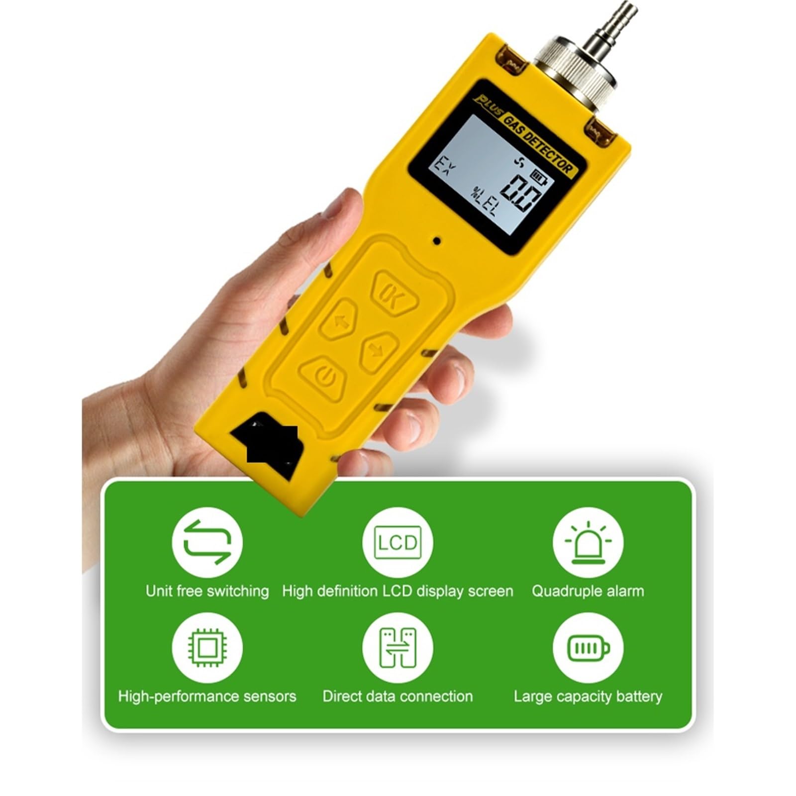 Analyseur de gaz CH2O Industriel Portable, détecteur de gaz Toxiques de Haute précision, Pompe de Protection IP66, Aspiration, Vibration, Chute du Personnel