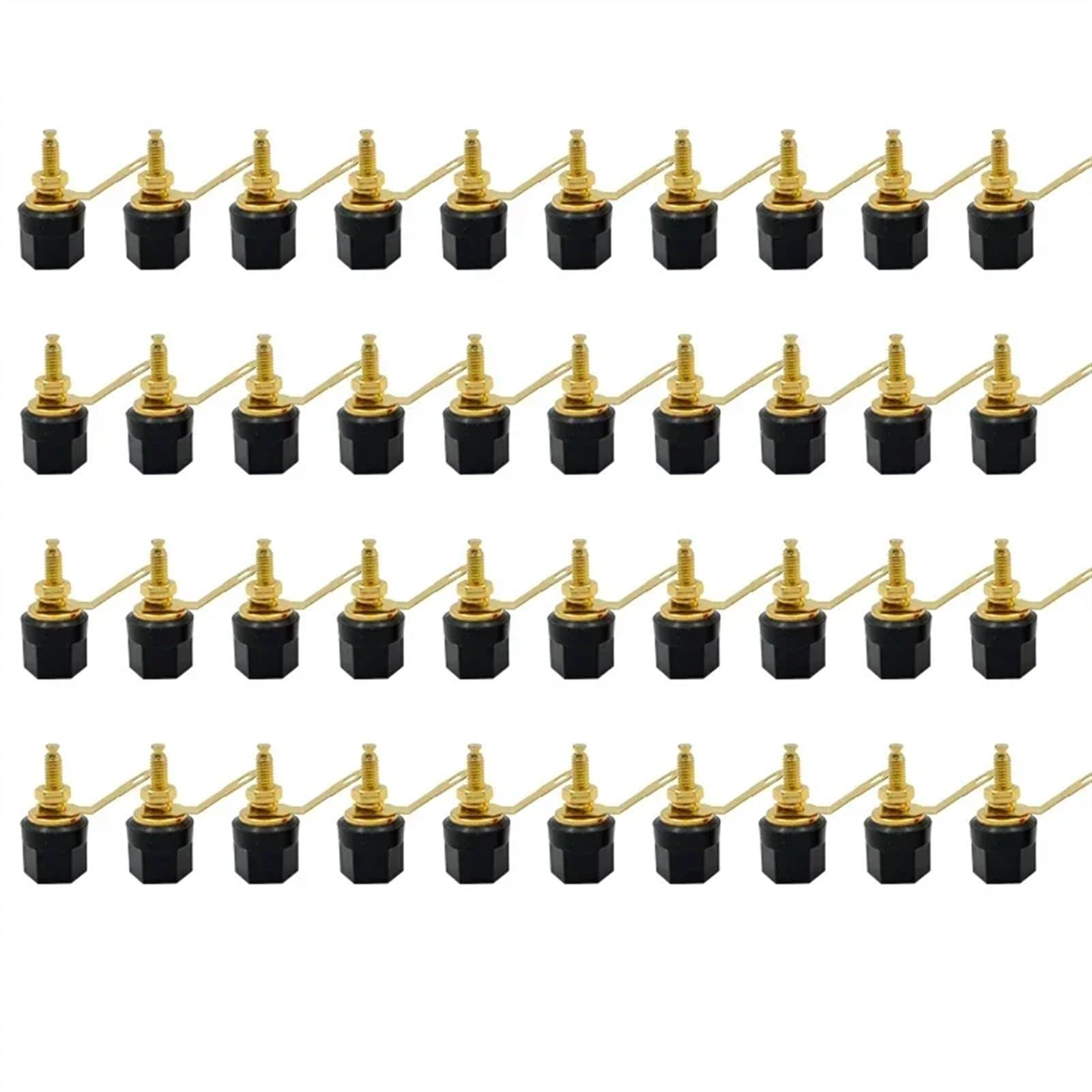 20 pz placcato oro 4mm amplificatore altoparlante Binding Post spina a banana terminale altoparlante Binding Post for connettore(40 Black)