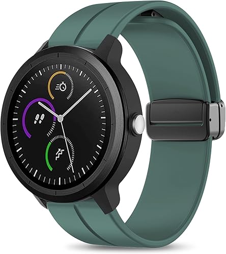 MackPoimer - Bandas magnéticas para Garmin VenuVivoactive 3 reloj, pulsera de silicona de 0.79 pulgadas con hebilla plegable magnética ajustable