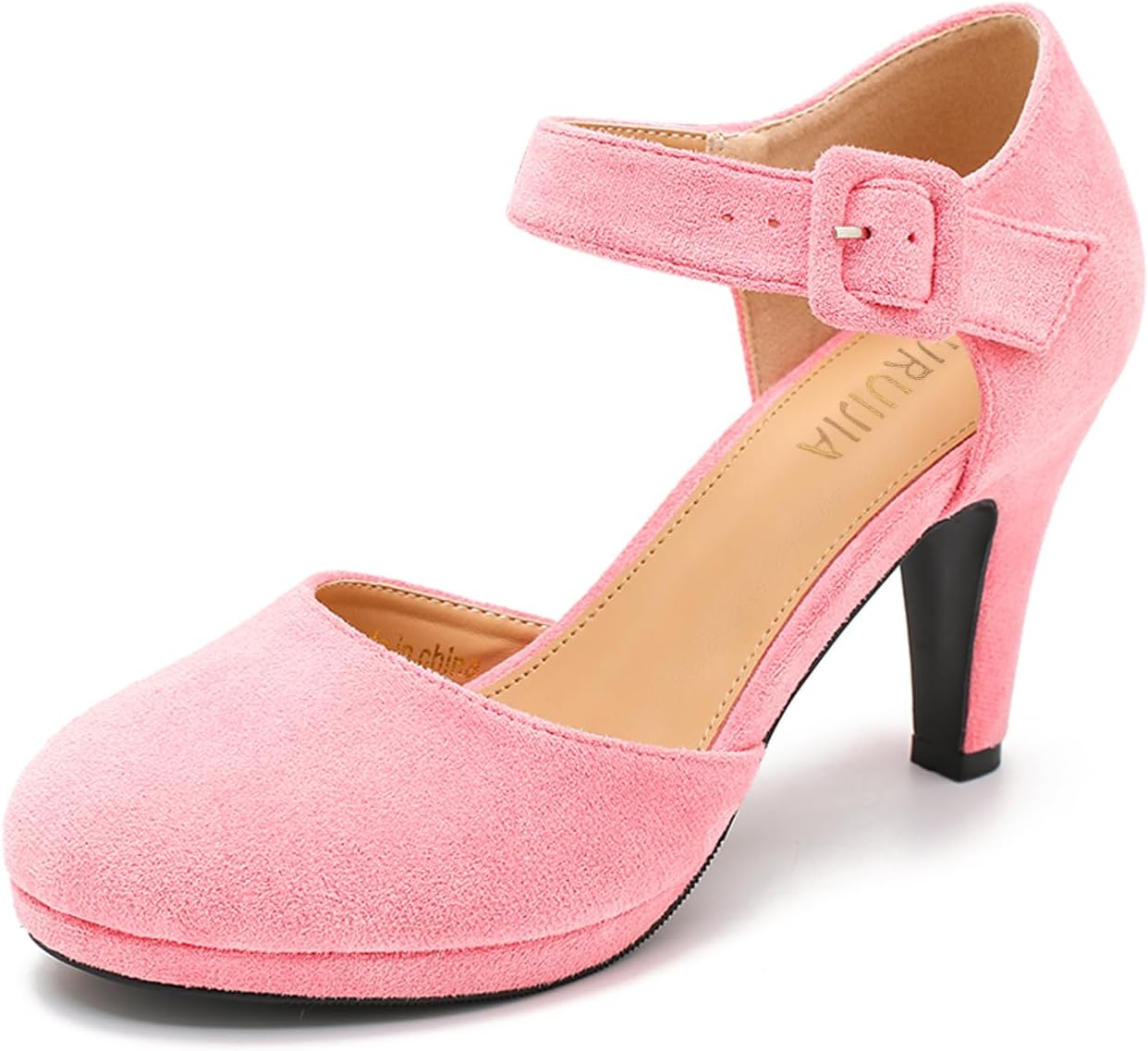 女性用 D'Orsay ハイヒール アンクルストラップ パンプス - クローズドトゥ プラットフォーム ドレスシューズ レトロヒール 結婚式、オフィス、パーティー用