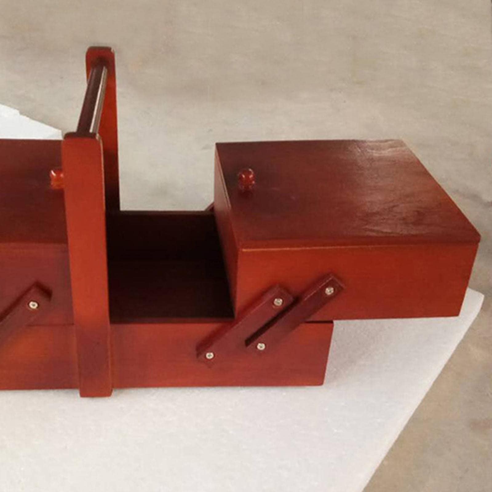 misppro Kit de costura de madera para adultos, principiantes, kits de costura, accesorios para el hogar, cesta de costura, kit de reparación de costuras, compartimentos, Boxex para mujeres y hombres,