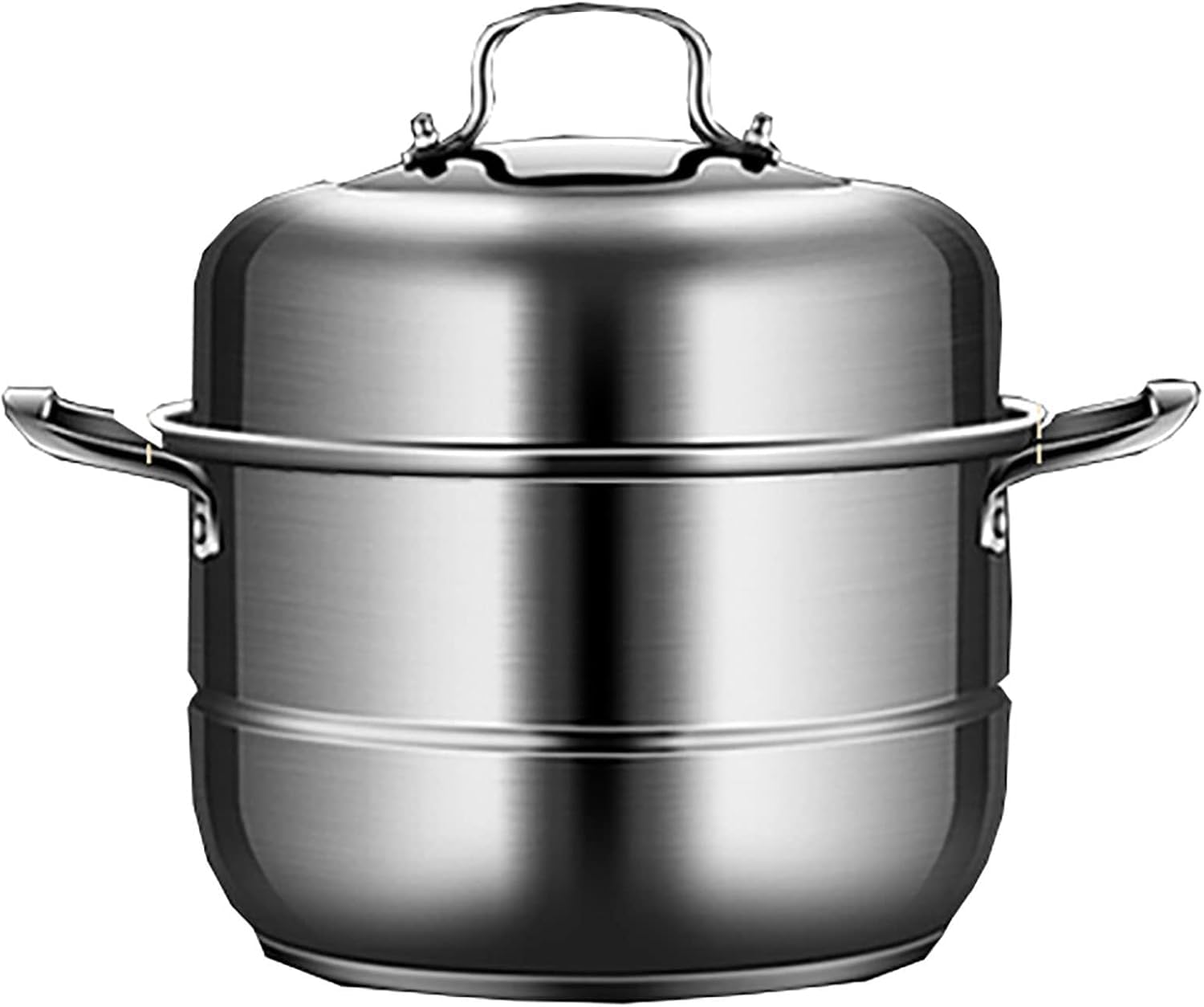 JFGCTYHXY Stainless steel steamer, 304 stainless steel 3-layer composite pot bottom steamed seafood buns(32cm)