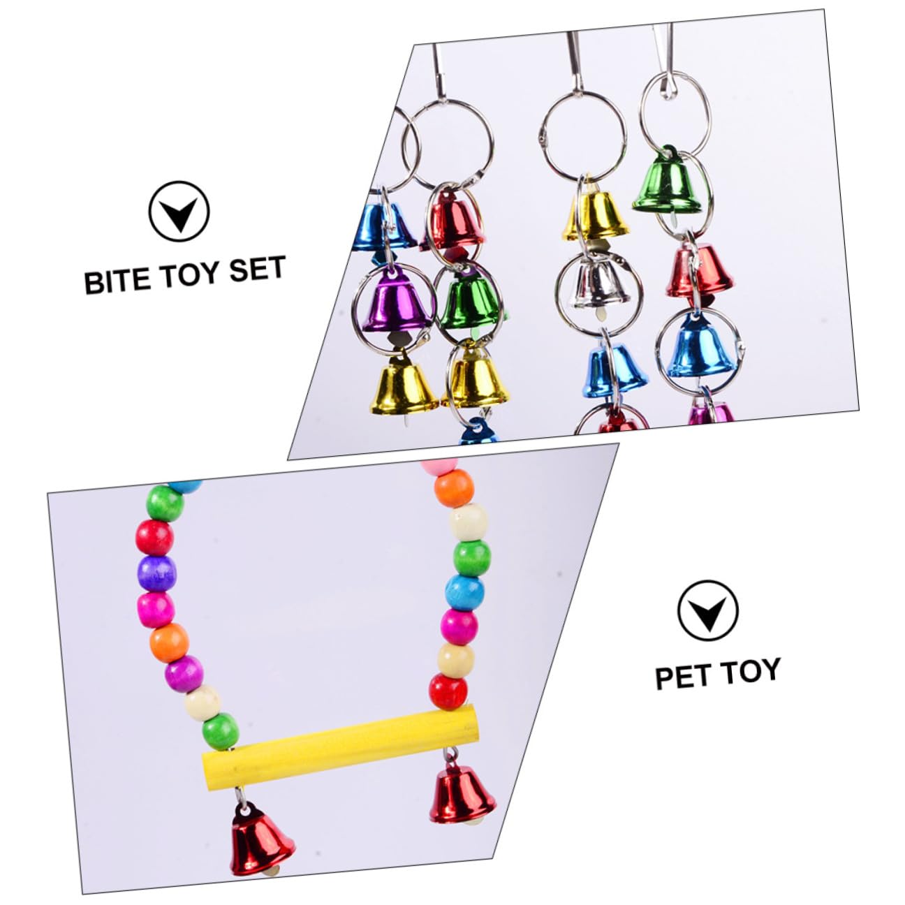 Levemolo 5 pièces Set de Jouets à Mâcher pour Perruches et Perroquets et Naturel pour Oiseaux Ensemble Daccessoires Colorés pour Cage Danimaux de Compagnie