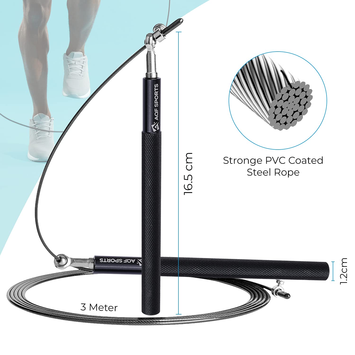 Professional Tangle-Free Speed Jump Rope – Maximize Speed, Agility & – Abound Wellness And Beauty - View #7