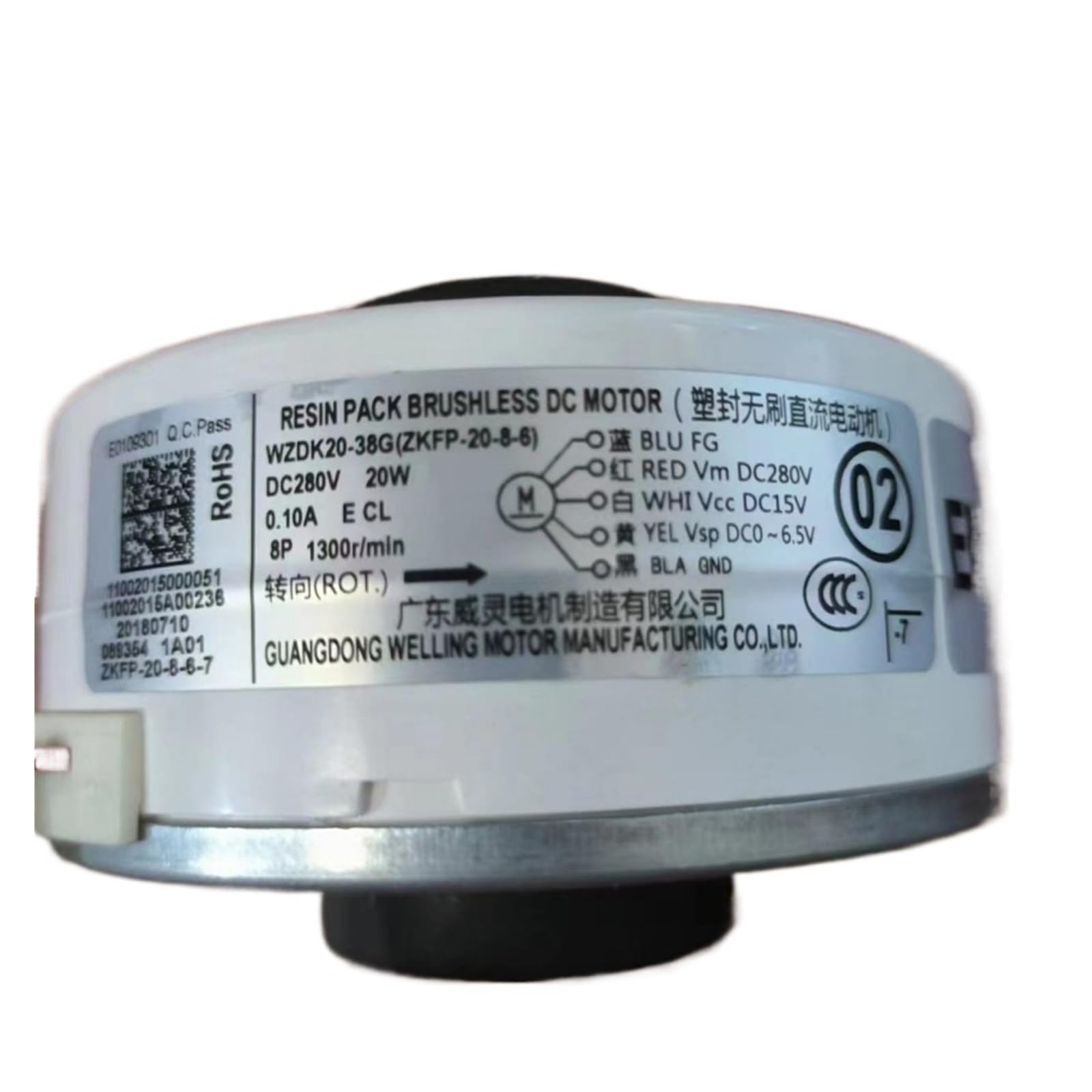 Klimaanlagenmotor 20 W WZDK20-38G (ZKFP-20-8-6) Inverter-Klimaanlage, Bürstenloser Gleichstrom-Lüftermotor