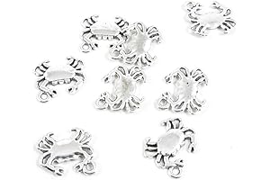80 ANTIQUE SILVER CRAB CHARMS FOR JEWELRY MAKING