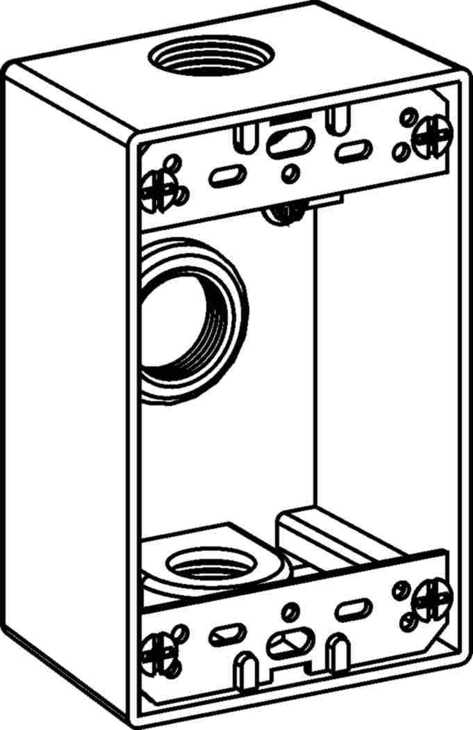 Órbita 1b100 – Caja Electrica de Superficie, Caja de Registro Electrico, 2 Salidas, Profundidad 3 W1'', Resistente a la Intemperie, Gris