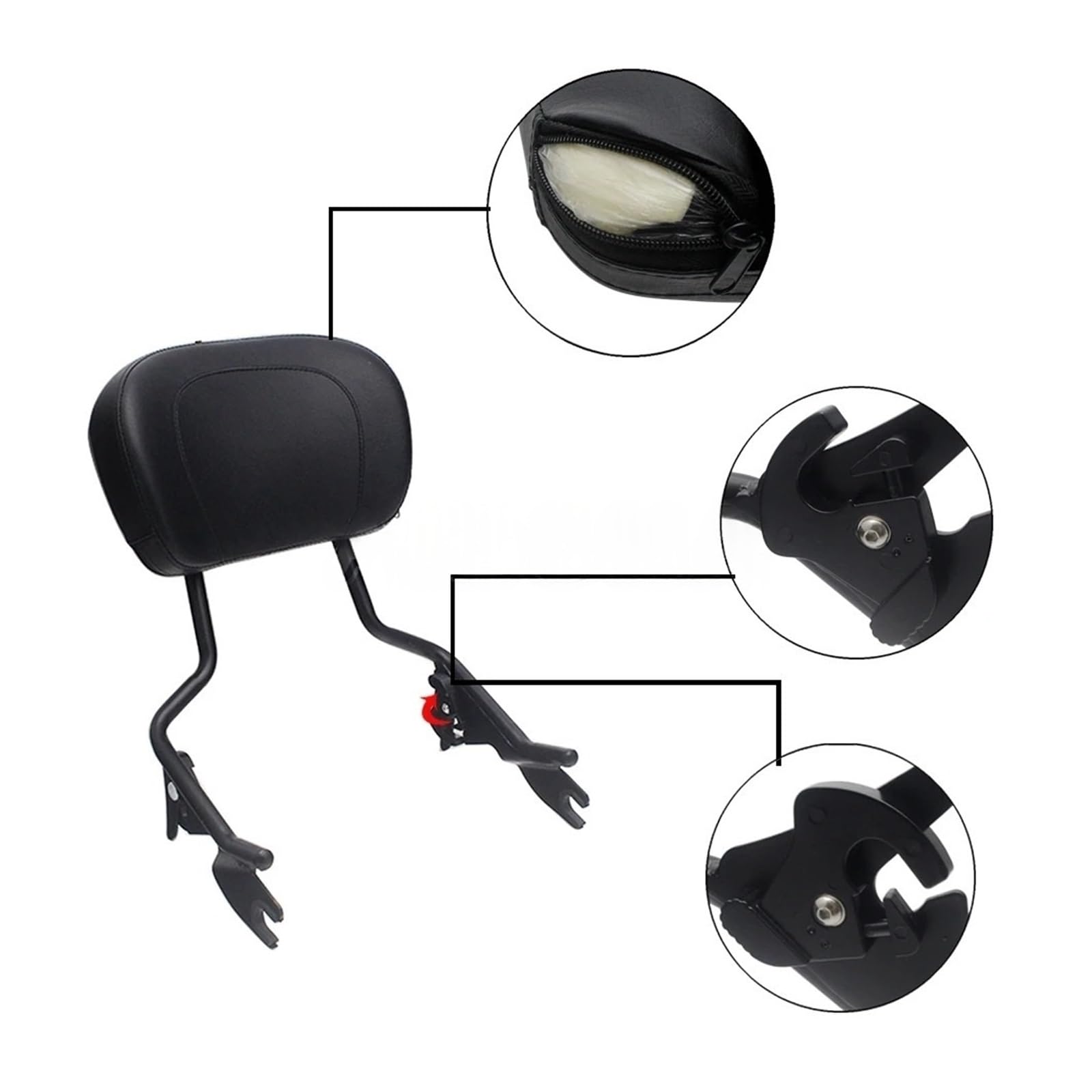 Poduszka Na Kufer Motocyklowy Pasuje do Harley Road King CVO Street Glide specjalny motocykl Stealth odpinany bagażnik oparcie Sissy Bar(Black Stealth Rack)
