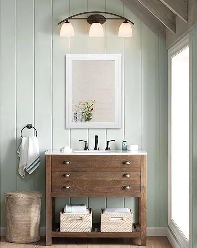 Miniatura 3 de AAZZKANG Espejo de pared con marco de madera negra, espejo rectangular decorativo colgante para dormitorio, baño, sala de estar, decoración de