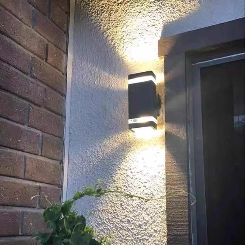 APPLIQUE DA PARETE IMPERMEABILE LED RETTANGOLARE NERO STILE MODERNO DA 16W POSSIBILITA' DI INSTALLAZIONE PER INTERNI ED ESTERNI LUCE FREDDA (6000K) [Classe di risparmio energetico A