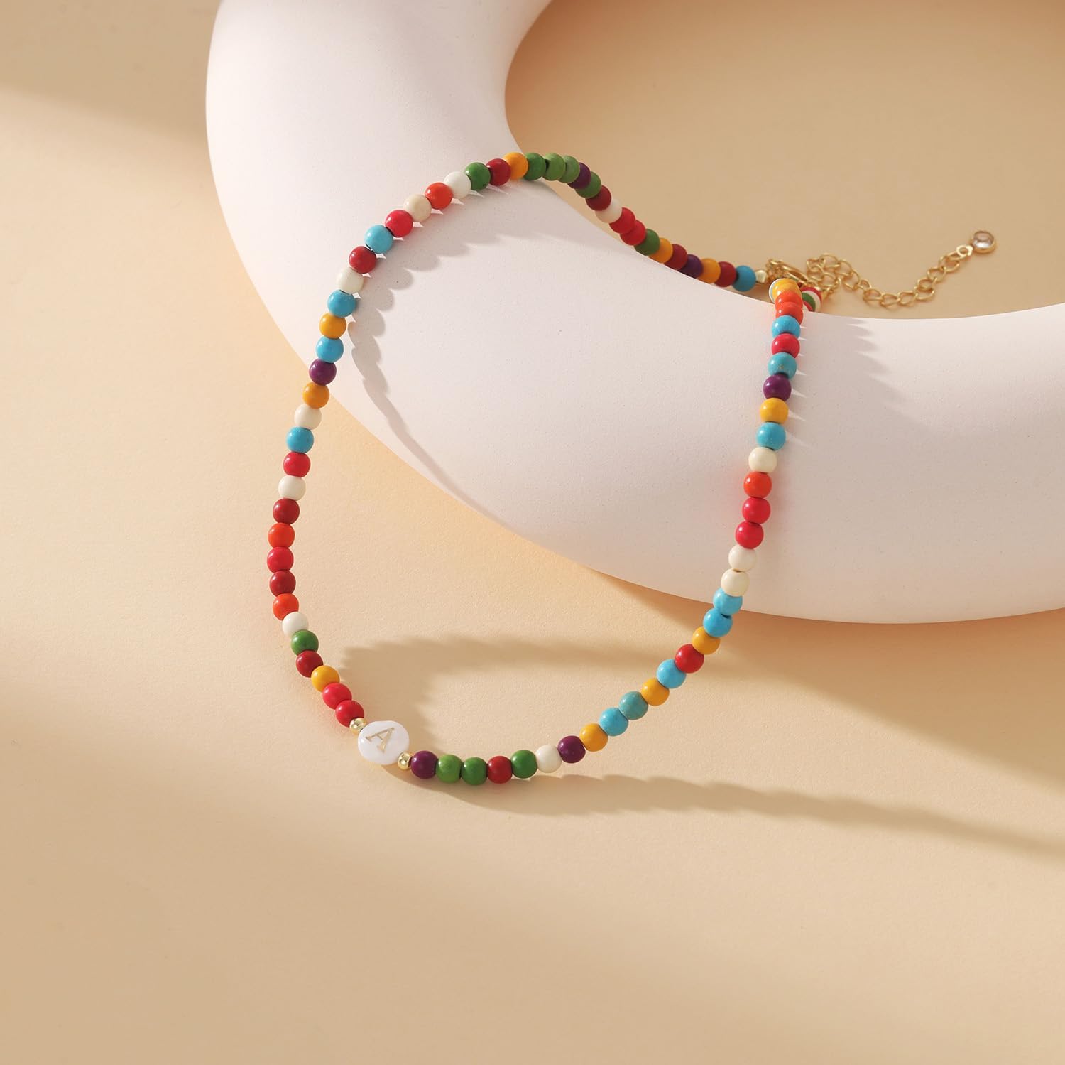 Beaded Initial Necklaces for Women Dainty Colorful Letter Choker Charm Necklace Personalized Handmade Trendy Stuff Cute Bohemian Jewelry Gifts for Her - Image 6