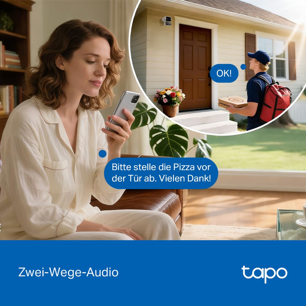 Tapo C575D 4K Überwachungskamera Außen mit Dual-Objektiv, 170° Ultraweitwinkel, 8mm Teleobjektiv, PoE/DC, Dualband-WLAN, kostenlose lokale KI-Erkennung, microSD/H500 Hub, IP66, 2026 Flaggschiff