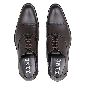 ジンク ビジネスシューズ 外羽根 ストレートチップ レースアップ 5880 ライトブラウン 25.0cm 3E