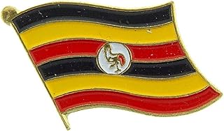AES Wholesale Pack of 3 Uganda Country Flag Bike Hat Cap lapel Pin