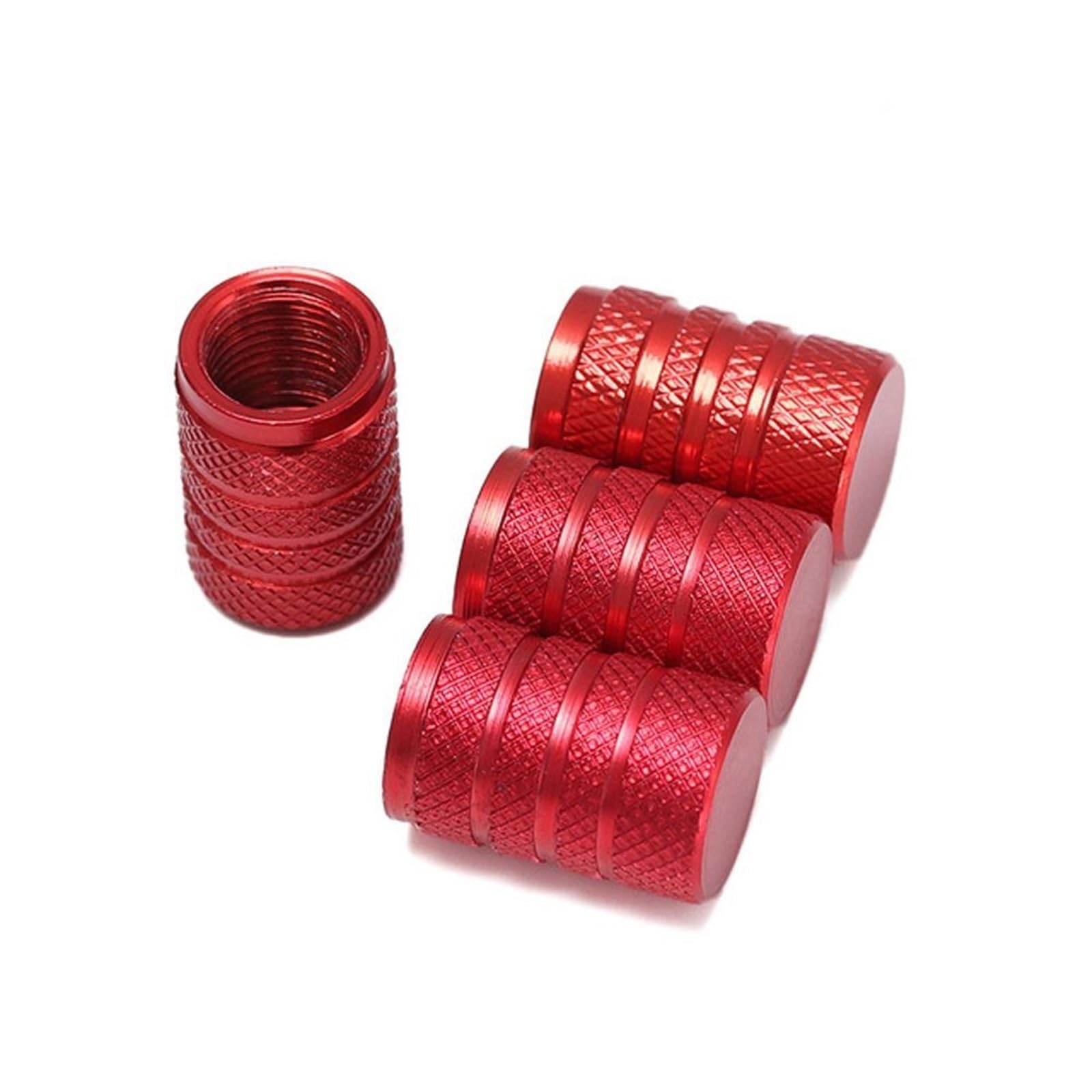 Staubschutzkappen aus Aluminiumlegierung, universal, für Schrader und Presta, Rot, 50 Stück