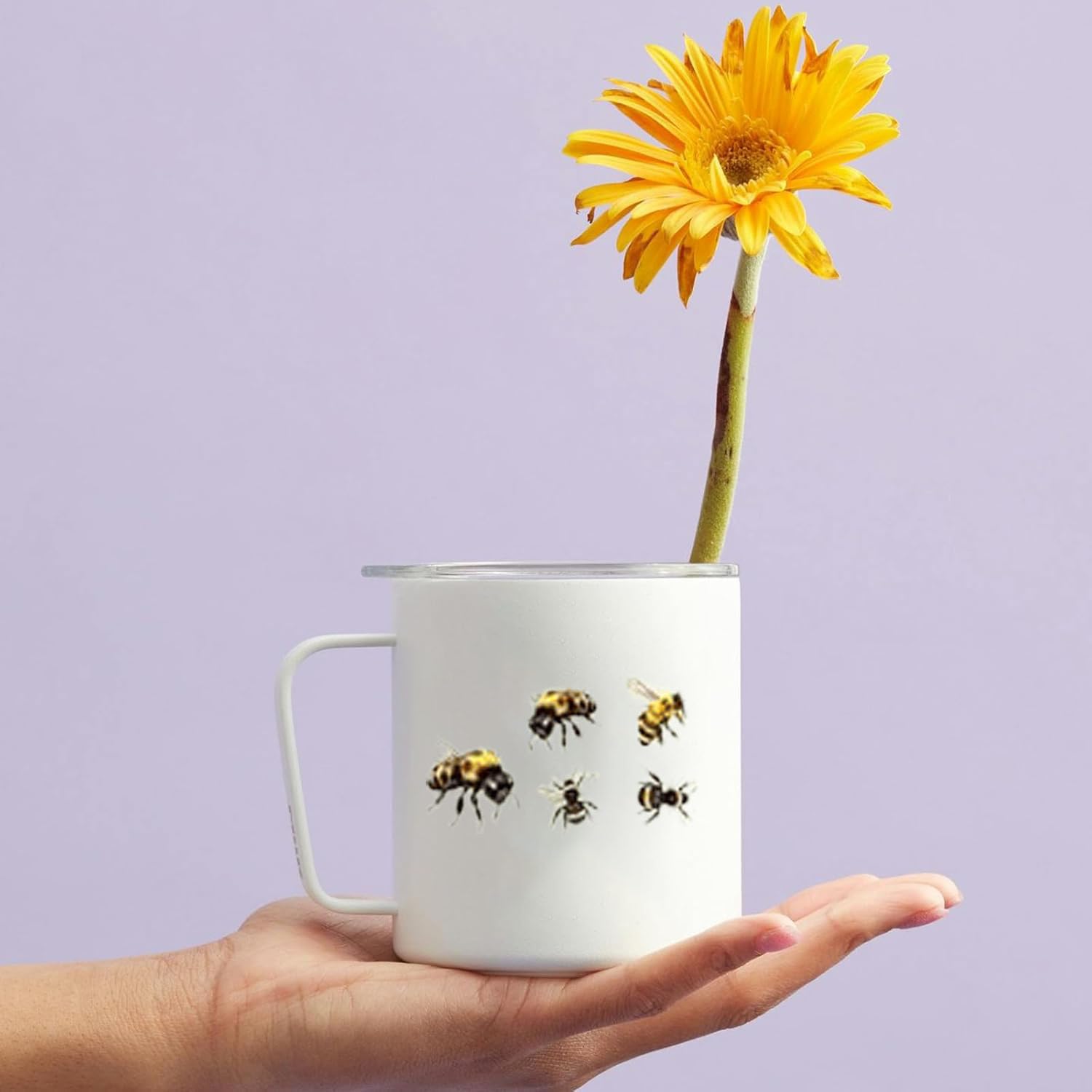 DWUENT Bee Stickers, Bee Wallpaper, Bees Decorations, Sunflower Bees Static Cling Decals - Image 3