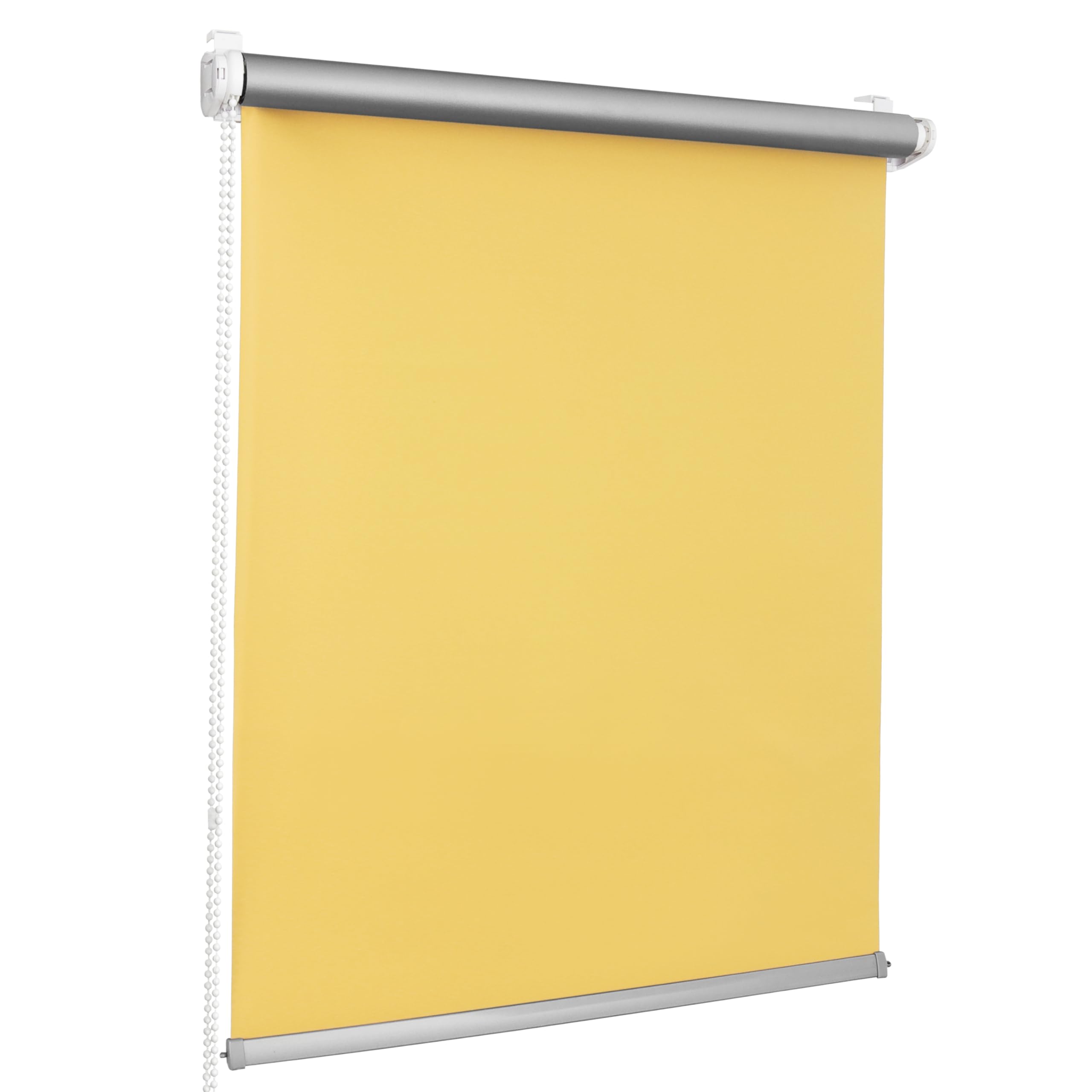 Verdunkelungsrollo Thermo Klemmfix ohne Bohren - 110 x 150 cm gelb - Fensterrollo, Seitenzugrollo, Sonnenschutz, Sichtschutz, Blendschutz - Thermorollo
