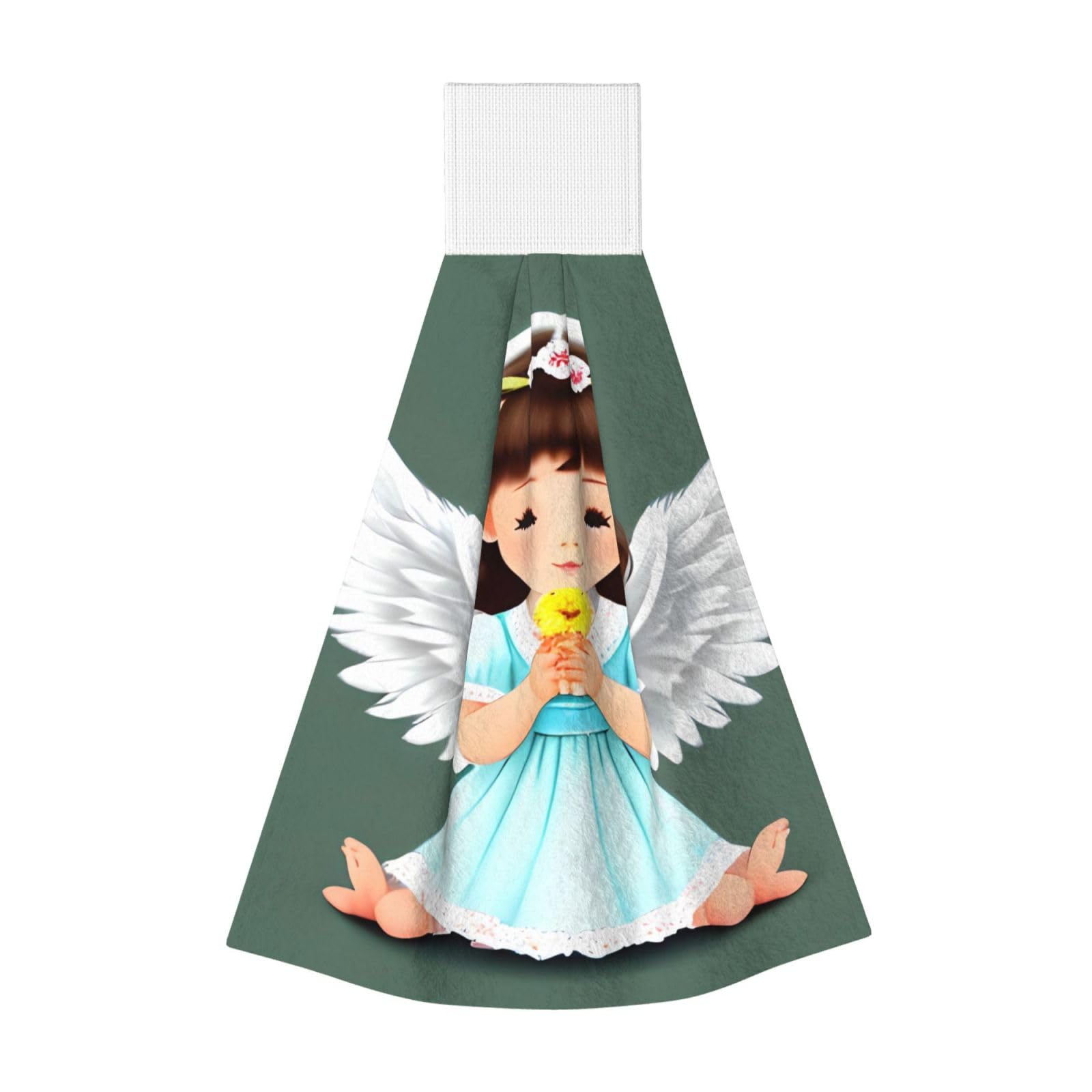WUPngg Cute little angel Bathroom Tie Towels/Dish Cloth,Kitchen Hanging Towel, Coral Fleece Dry Cleaning Hand Dishcloths One Size