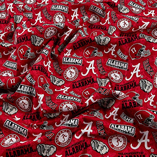 ncaa alabama crimson tide 1178 tone on tone redwhitegrayblack fabric by the yard