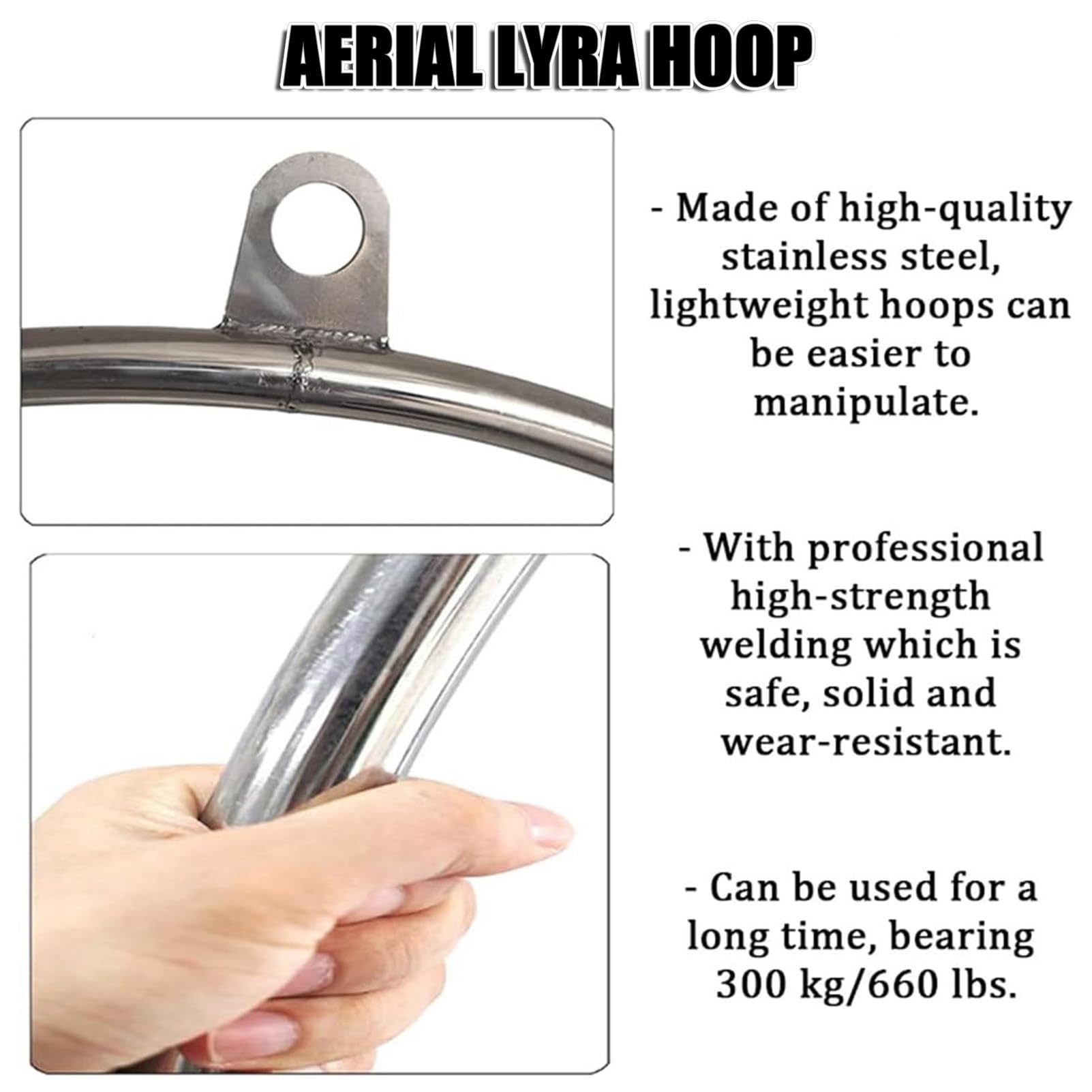 Juego de aros aéreos, aro profesional Lyra para acrobacia y circo, incluye kit completo de herramientas de aparejo, ideal para entrenamiento de artes aéreas