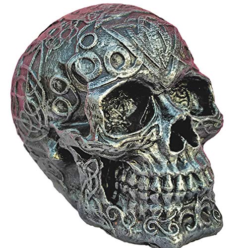 uneeke shape Fancy Design Skull Head Showpiece for Home Decoration/Office&Decor/Figurine/Statue, Flower Pattern Antique