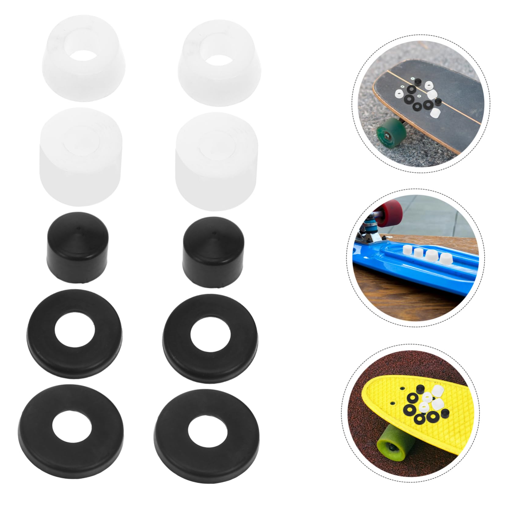 balacoo Skateboard Pads 1 Set Replacement Bushings for Trucks Black Skateboard Parts Accessory