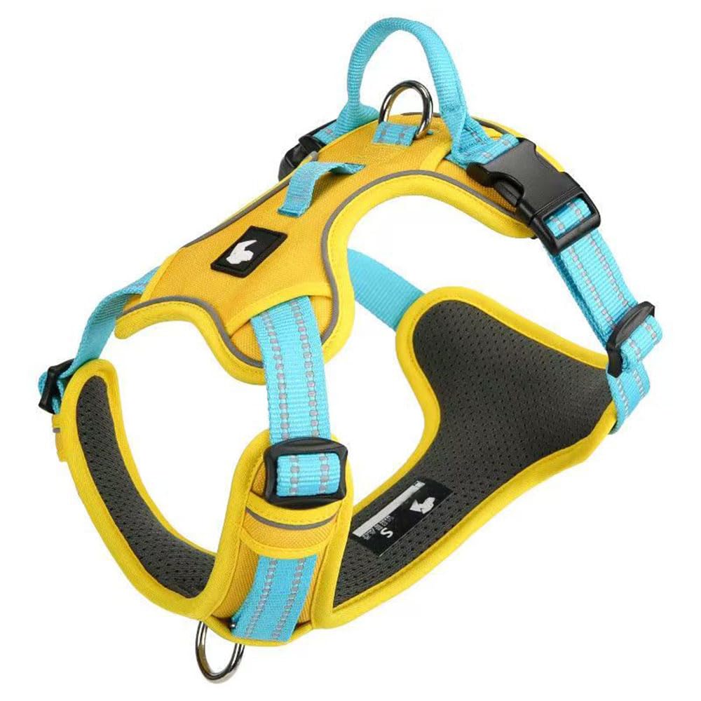 Pettorina anti-tiro per Cocker Spaniel, con maniglia, pettorina riflettente regolabile in stile gilet, tessuto a rete traspirante e morbido yellow S