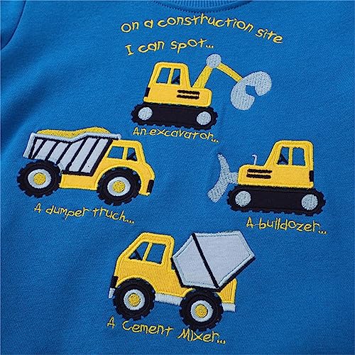 Image of HILEELANG Toddler Boy Sweatshirts Crewneck Long Sleeve Pullover Cotton Graphic Christmas Clothing