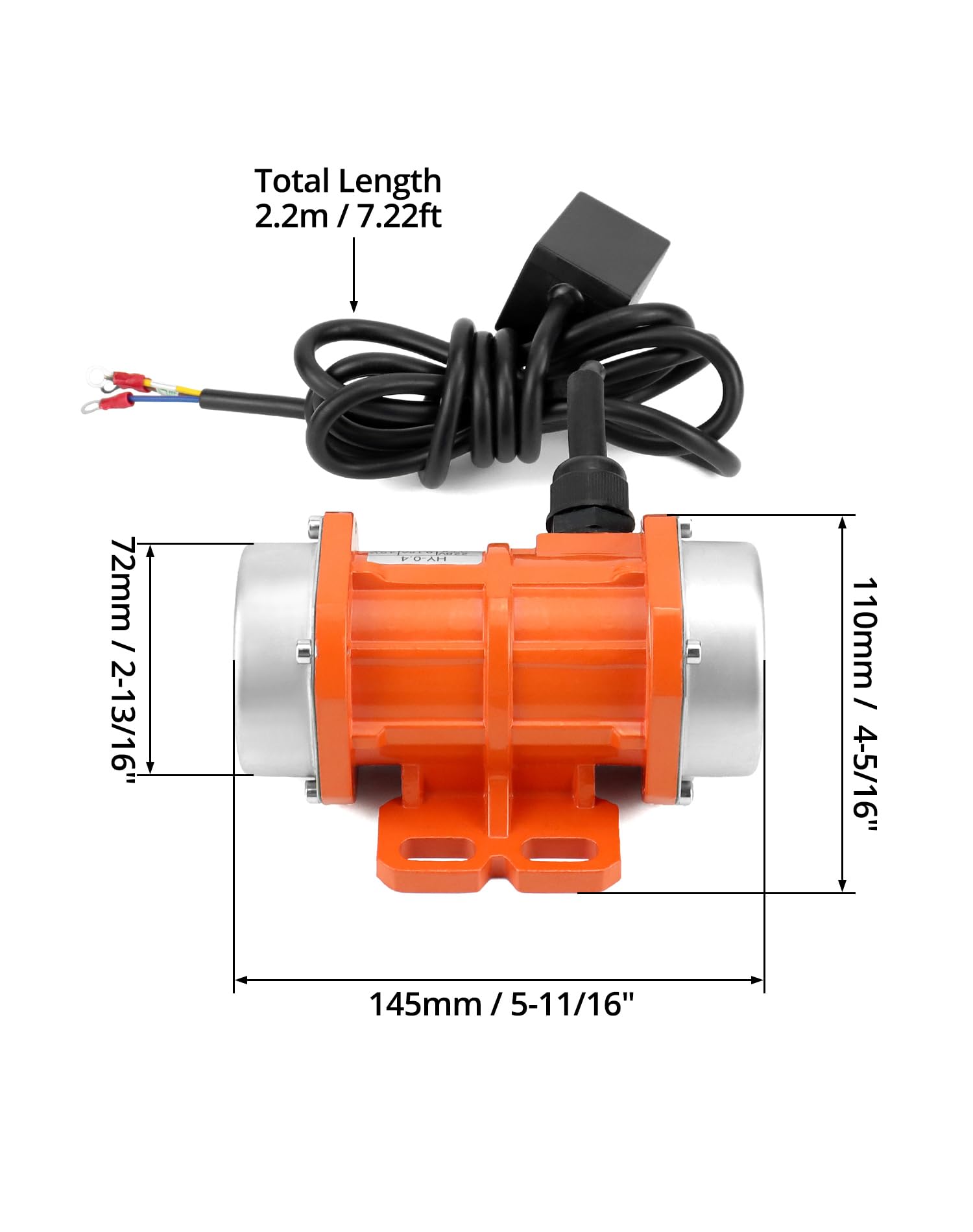 QWORK® Moteur de vibration monophasé, 40W 220V, petit moteur vibrateur, 3000 tr/min