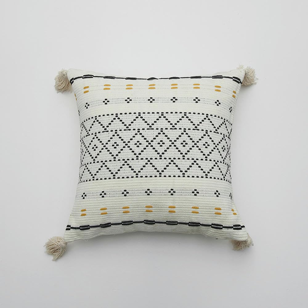 Housse de coussin coton jacquard lot de 2 pour rénover vos vieux oreillers ternes