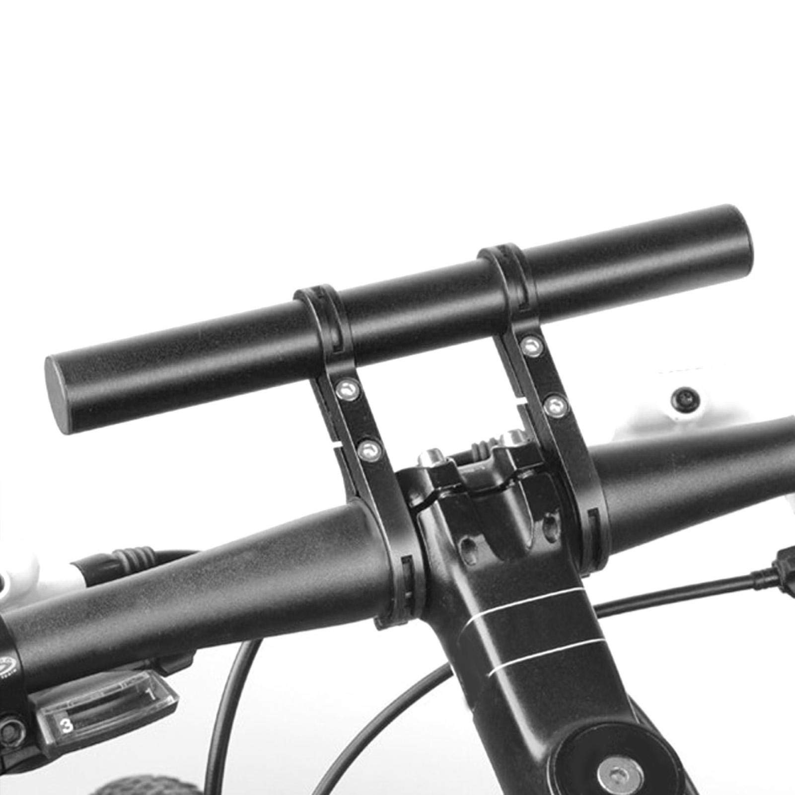 Huakaile Prolunga Manubrio Bici Da 20 Cm In Lega Di Alluminio - Doppia Staffa Per Luci, Cellulare E Tachimetro - Blu - 2